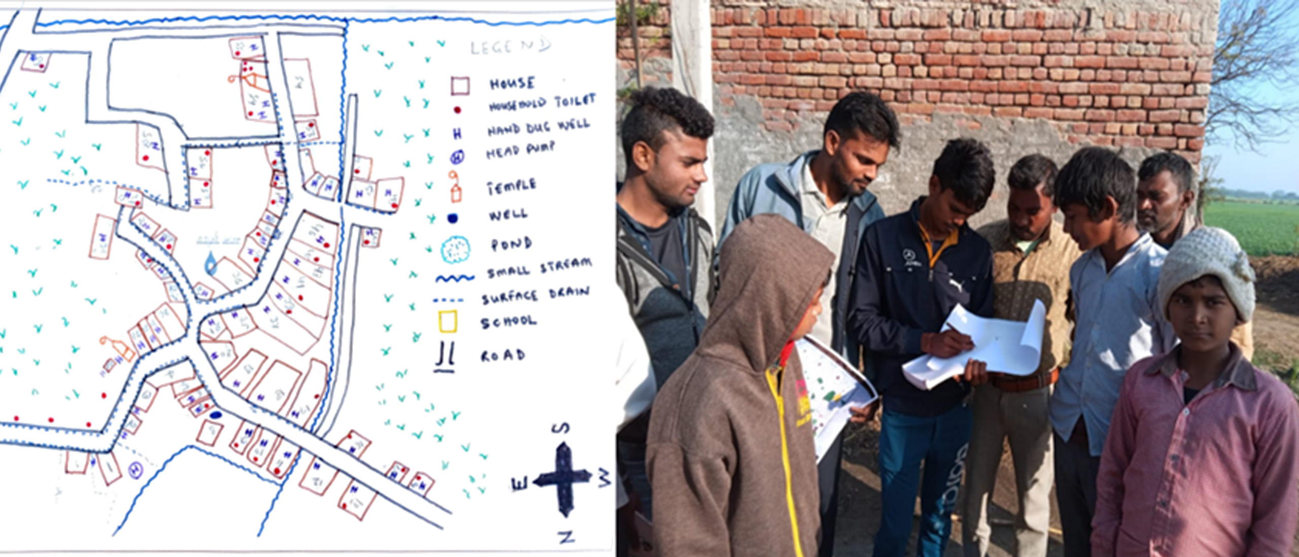 Community collective action to solve drainage issues in Nagla Chandi, Uttar Pradesh.